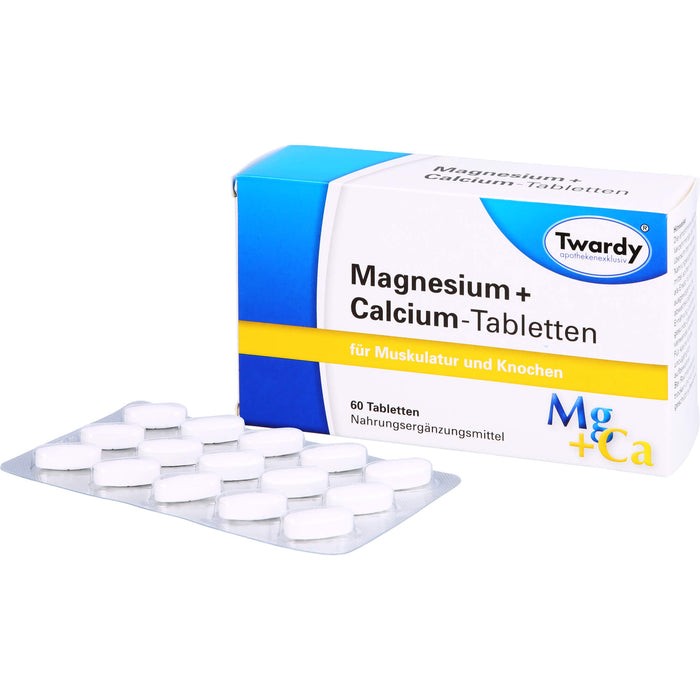 Twardy Magnesium + Calcium-Tabletten für Muskulatur und Knochen, 60 pcs. Tablets