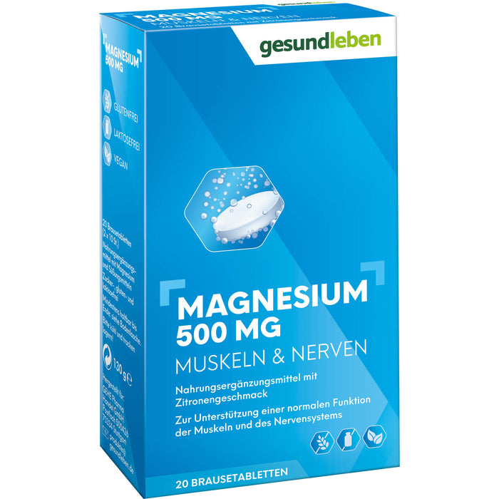 gesund leben Magnesium 500mg Brausetabletten, 2X10 St BTA