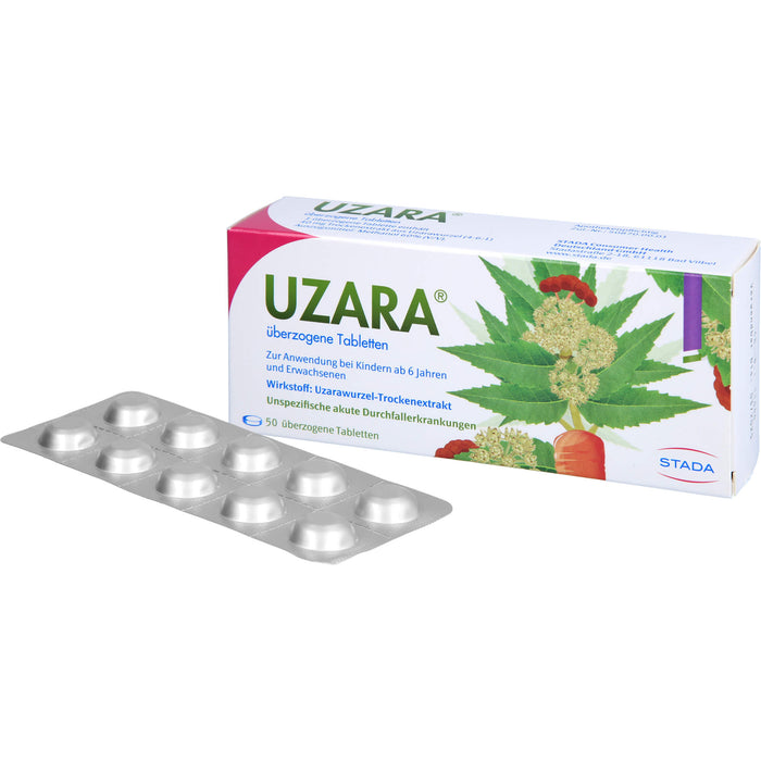 UZARA 40 mg Tabletten bei Durchfall, 50 St. Tabletten