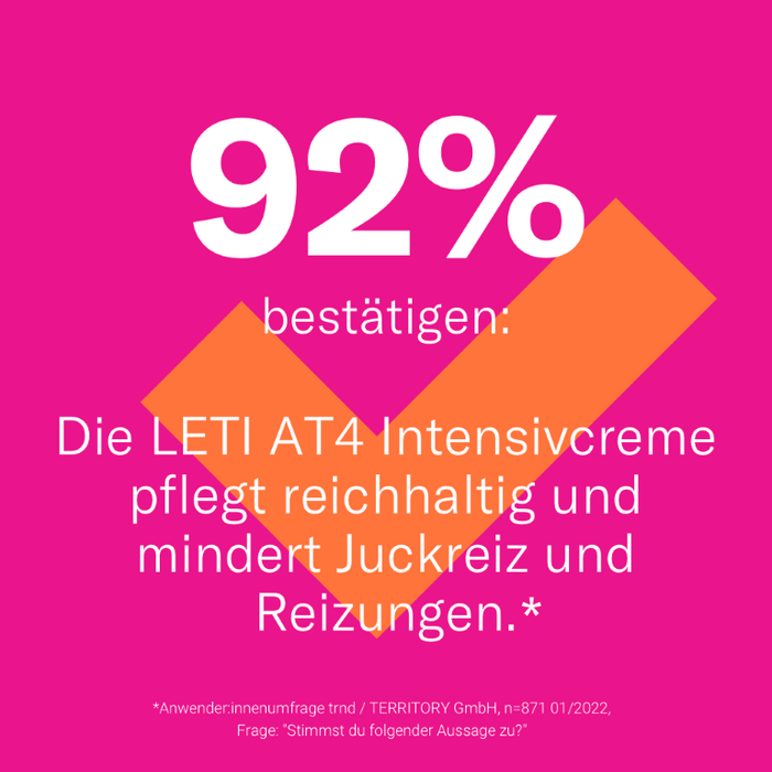 LETI AT4 Intensivcreme - Akut-Hautpflege bei extrem trockener oder bei akuten atopischen Ekzemen, 100 ml Creme