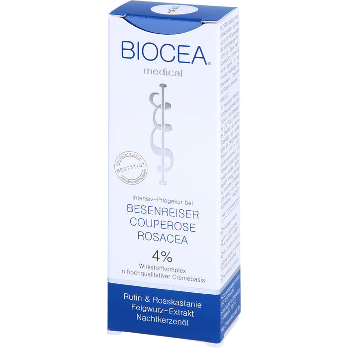 BIOCEA Intensiv-Pflegekur bei Besenreiser Couperose Rosacea Creme, 30 ml Crème