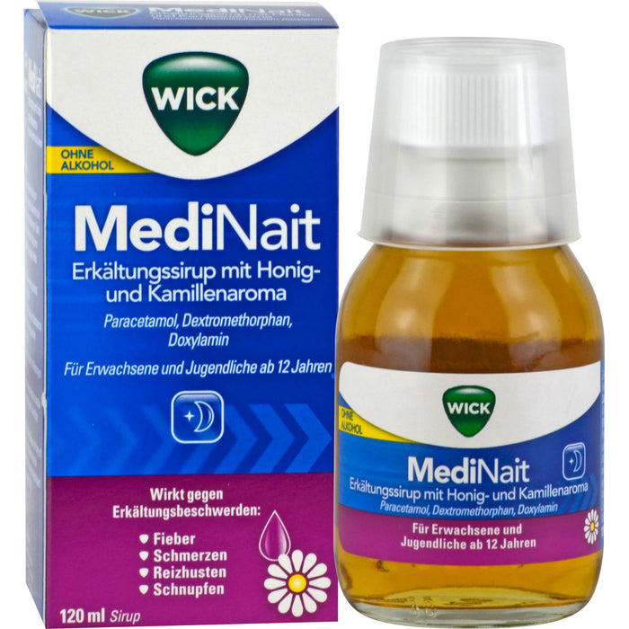 WICK MediNait ohne Alkohol Erkältungssirup, 120 ml Solution