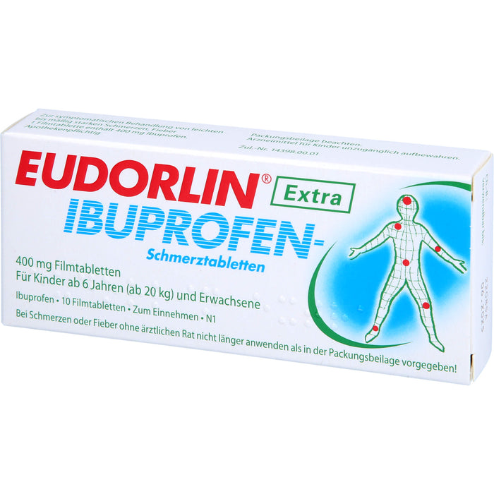 EUDORLIN Extra Ibuprofen-Schmerztabletten 400 mg bei Schmerzen und Fieber, 10 pc Tablettes