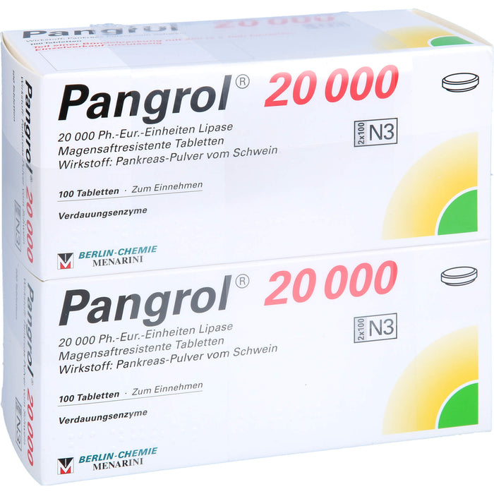 BERLIN-CHEMIE Pangrol 20000 Tabletten Verdauungsenzyme, 200 pc Tablettes