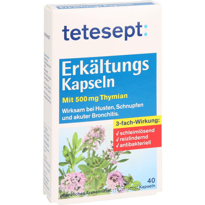 tetesept Erkältungskapseln schleimlösend, reizlindernd und antibakteriell, 40 pc Capsules