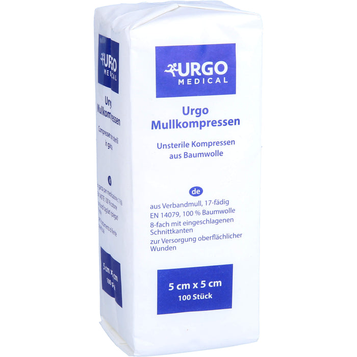 URGO MULLKOMPR 5X5CM UNST, 100 St KOM