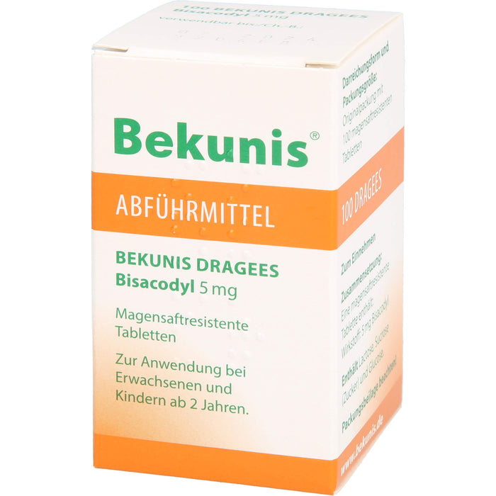 Bekunis Dragees Bisacodyl 5 mg Abführmittel, 100 pcs. Tablets