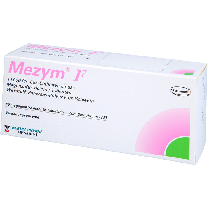 BERLIN-CHEMIE Mezym F Filmtabletten Verdauungsenzyme bei Verdauungsstörungen, 50 St. Tabletten