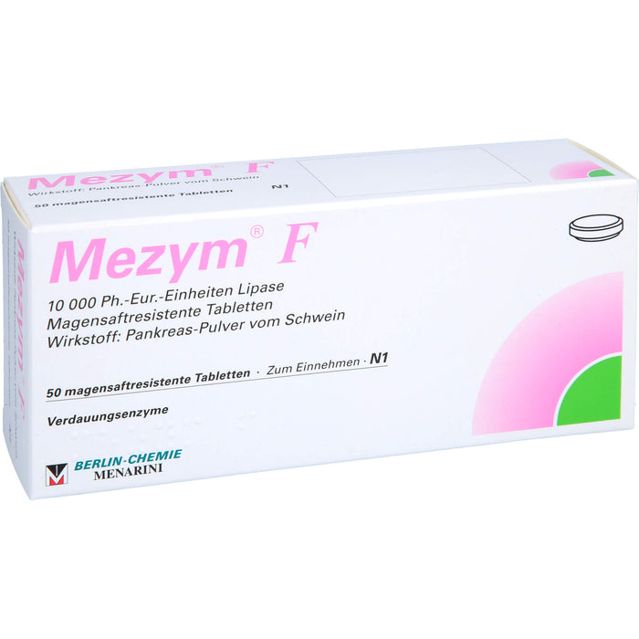 BERLIN-CHEMIE Mezym F Filmtabletten Verdauungsenzyme bei Verdauungsstörungen, 50 St. Tabletten