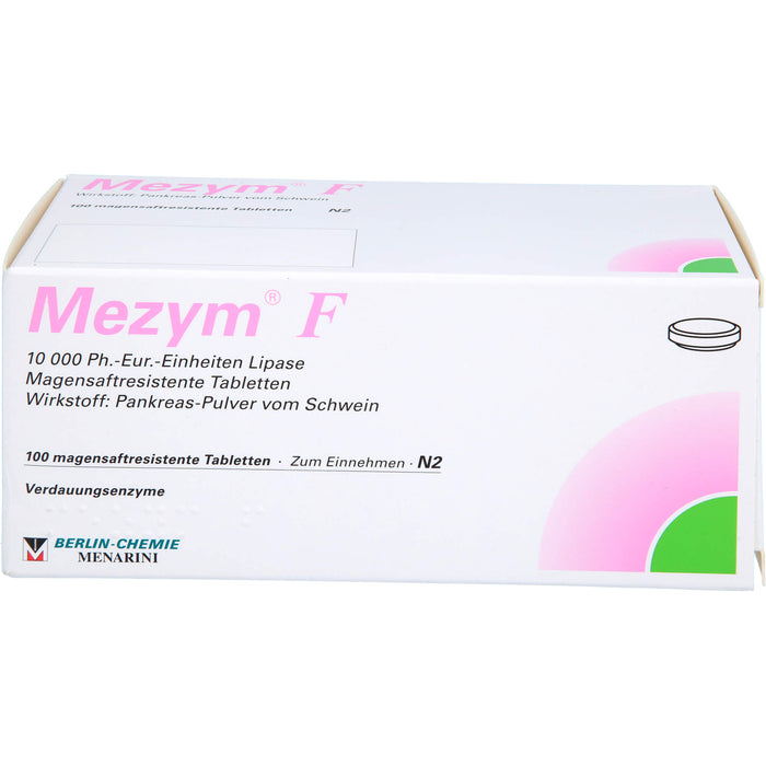 BERLIN-CHEMIE Mezym F Filmtabletten Verdauungsenzyme bei Verdauungsstörungen, 100 St. Tabletten