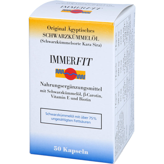 IMMERFIT Original Ägyptisches Schwarzkümmelöl Kapseln, 50 St. Kapseln