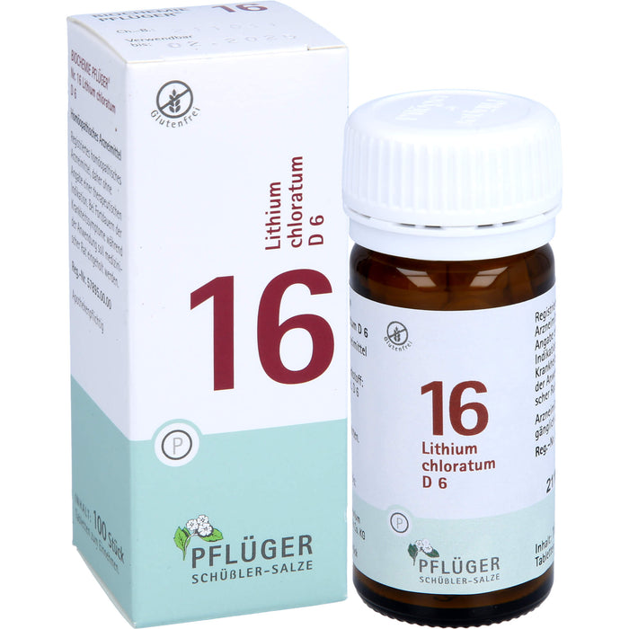 PFLÜGER Biochemie 16 Lithium chloratum D6 Tabletten, 100 pcs. Tablets