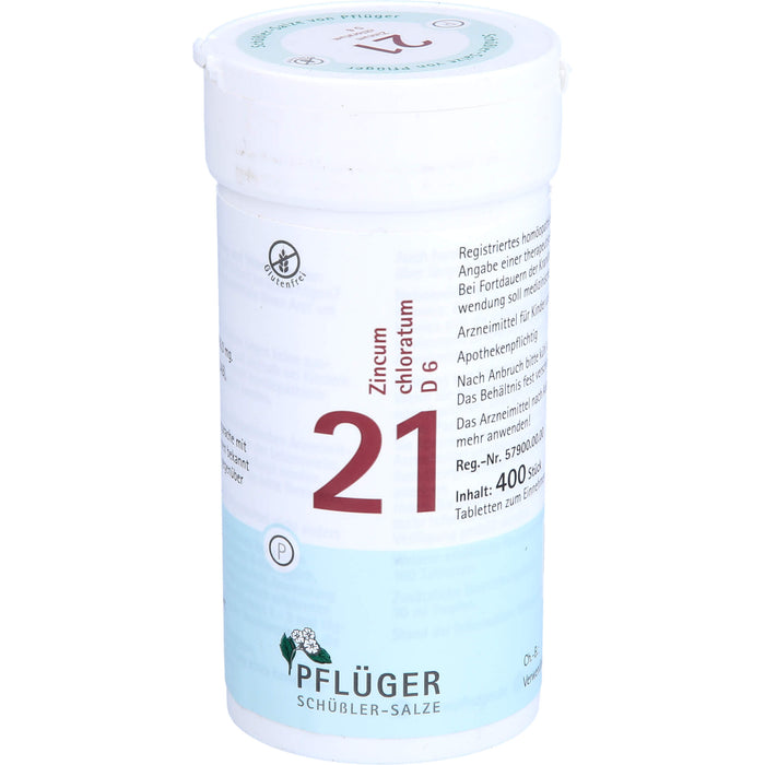 PFLÜGER Biochemie 21 Zincum chloratum D 6 Tabletten, 400 pcs. Tablets