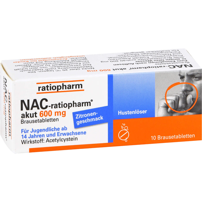 NAC-ratiopharm akut 600 mg Brausetabletten, 10 pcs. Tablets