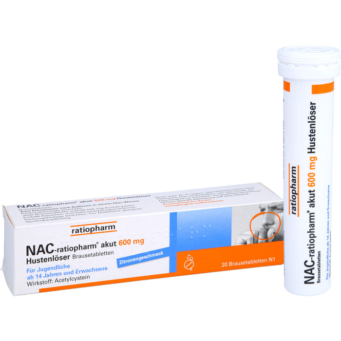 NAC-ratiopharm akut 600 mg Brausetabletten, 20 St. Tabletten