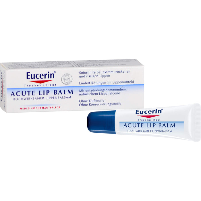 Eucerin Acute Lip Balm Hochwirksamer Balsam für sehr trockene Lippen, 10 ml Baume