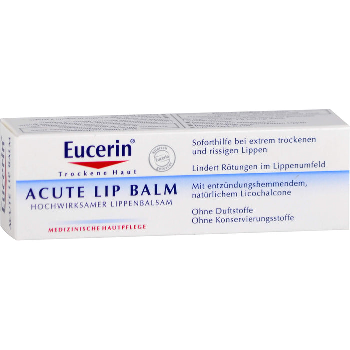 Eucerin Acute Lip Balm Hochwirksamer Balsam für sehr trockene Lippen, 10 ml Balm