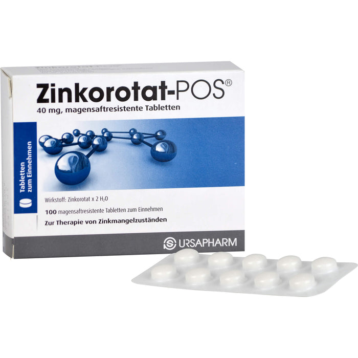 Zinkorotat-POS 40 mg magensaftresistente Tabletten, 100 pcs. Tablets