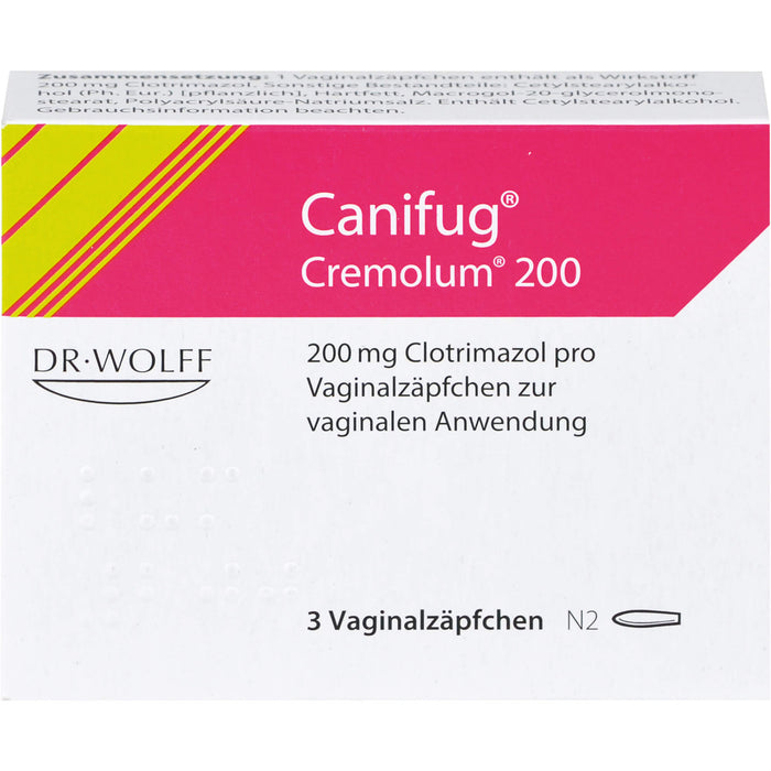 Canifug Cremolum 200 Vaginalzäpfchen, 3 pc Suppositoires