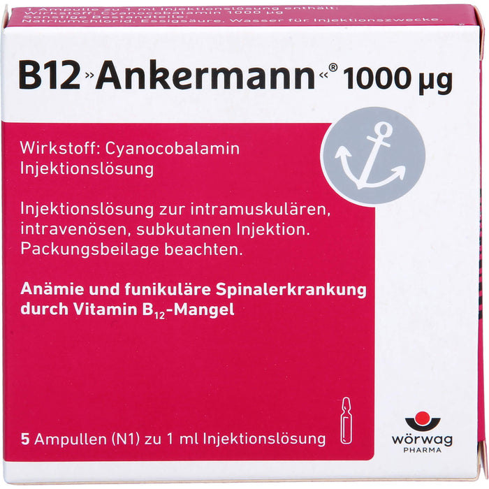 B12 Ankermann 1000 µg, Injektionslösung, 5 St. Ampullen