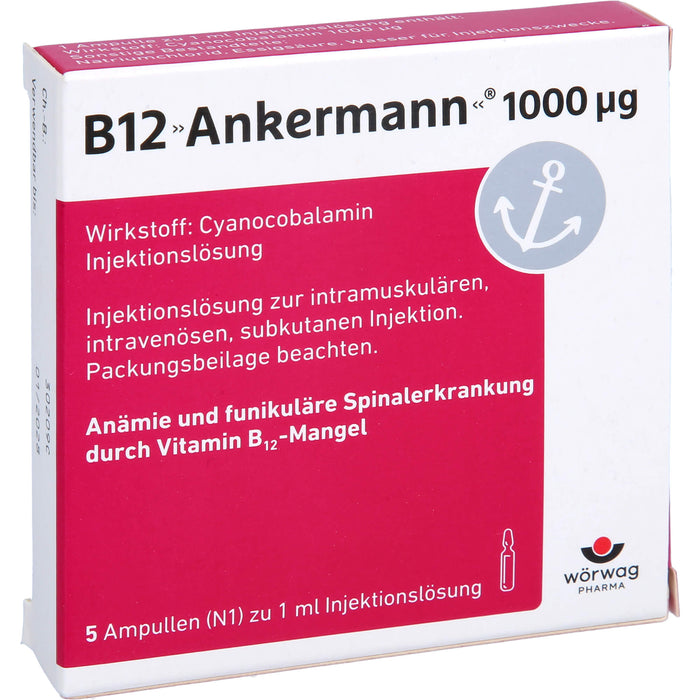 B12 Ankermann 1000µg Injektionslösung, 5 pcs. Ampoules