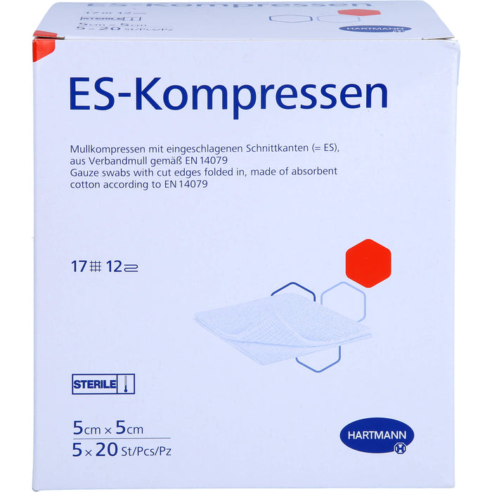 ES-Kompressen steril 5x5cm Großpackung 12fach, 100 St. Kompressen