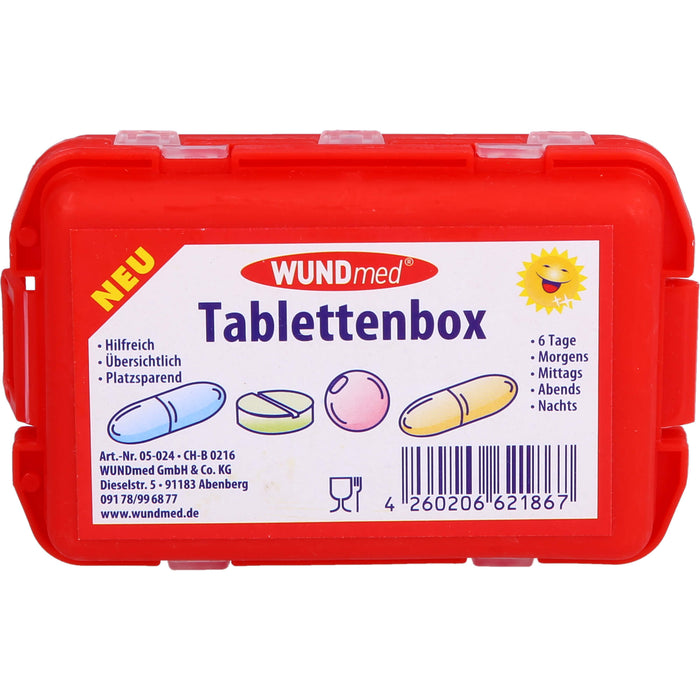 Tablettenbox mit 10 Fächern farbig sortiert, 1 St