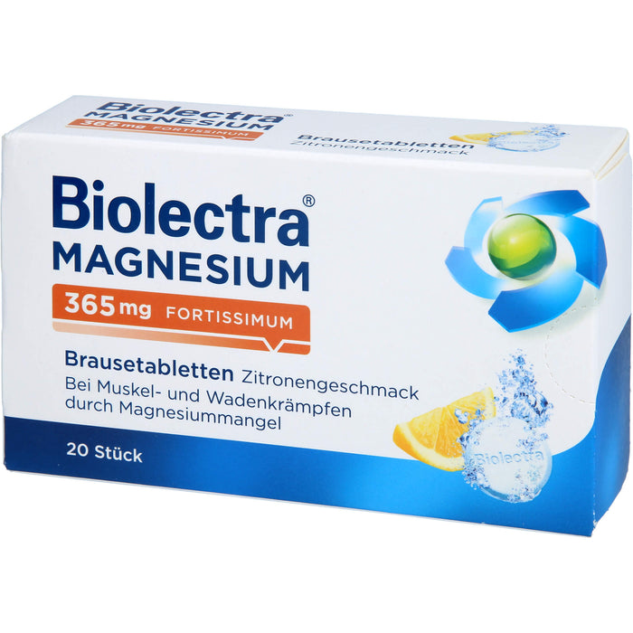 Biolectra Magnesium 365 mg fortissimum Brausetabletten Zitronengeschmack, 20 pcs. Tablets