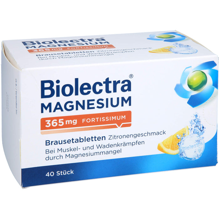 Biolectra Magnesium 365 mg fortissimum Brausetabletten Zitronengeschmack, 40 pc Tablettes