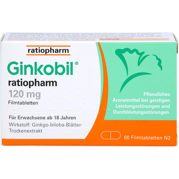 Ginkobil ratiopharm 120 mg Filmtabletten, 60 pcs. Tablets