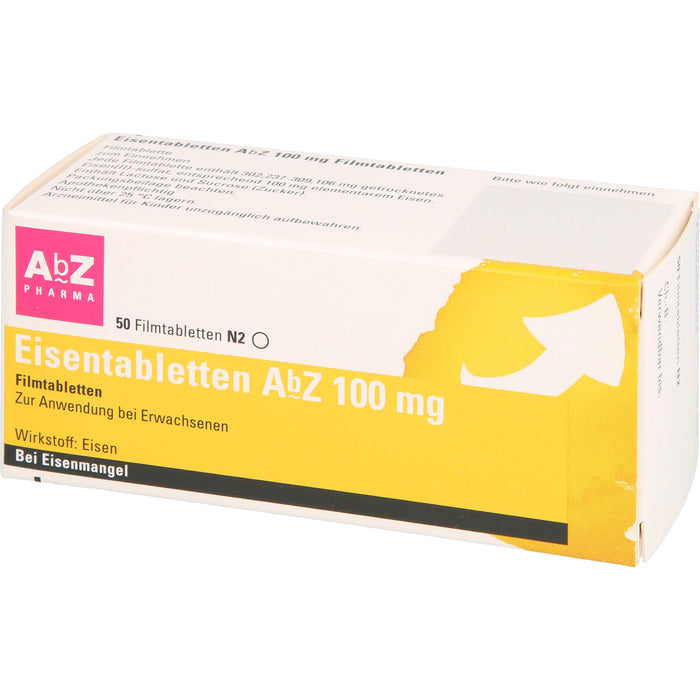 Eisentabletten AbZ 100 mg Filmtabletten, 50 pcs. Tablets