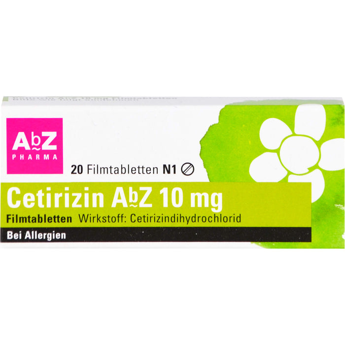 Cetirizin AbZ 10 mg Filmtabletten bei Allergien, 20 pc Tablettes