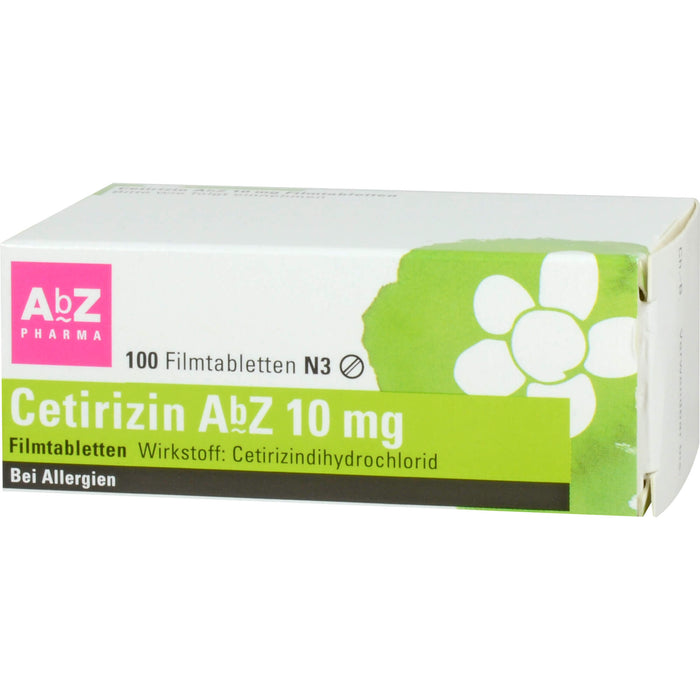 Cetirizin AbZ 10 mg Filmtabletten bei Allergien, 100 pc Tablettes