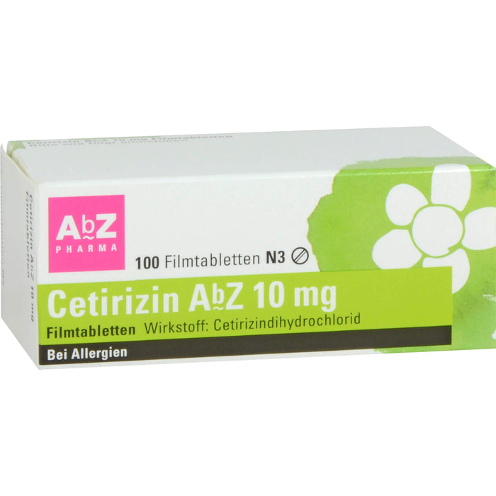 Cetirizin AbZ 10 mg Filmtabletten bei Allergien, 100 pc Tablettes