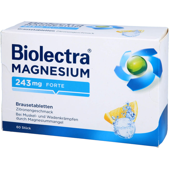 Biolectra Magnesium 243 mg forte Brausetabletten Zitronengeschmack, 60 St. Tabletten