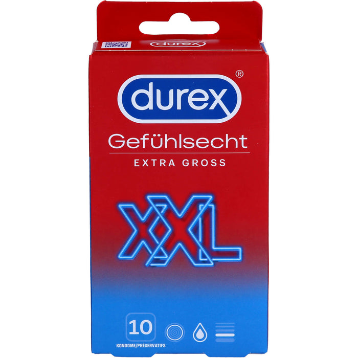 Durex Gefühlsecht Extra Groß Kondome, 10 St. Kondome