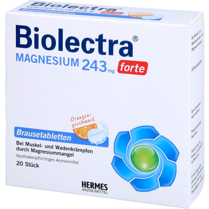 Biolectra Magnesium 243 mg forte Brausetabletten Orangengeschmack, 20 St BTA