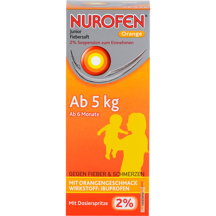 Nurofen Junior Fiebersaft Orange ab 3 Monaten 20 mg/ml, 100 ml Lösung