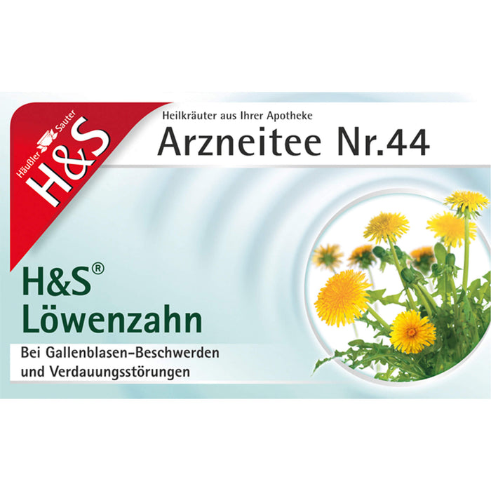 H&S Arzneitee Nr.44  Löwenzahn bei Gallenblasen-Beschwerden und Verdauungsstörungen, 20 pcs. Filter bag