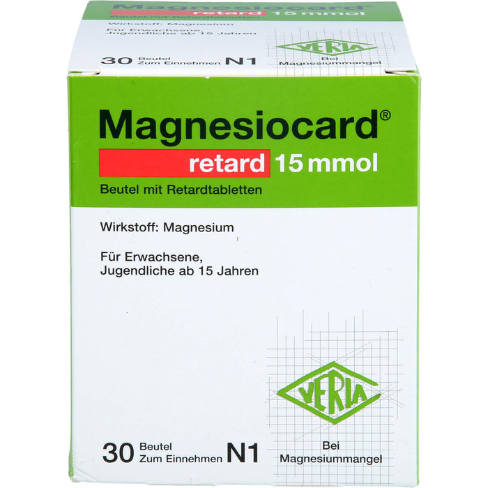 Magnesiocard retard 15 mmol Beutel mit Retardtabletten bei Magnesiummangel, 30 St. Beutel