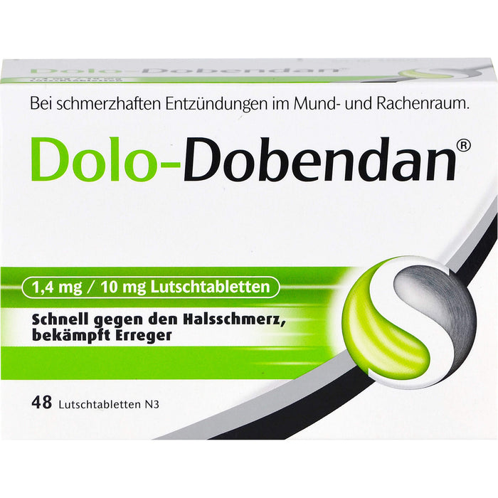 DOLO-DOBENDAN Lutschtabletten bei starken Halsschmerzen mit betäubender Wirkung, 48 St. Tabletten