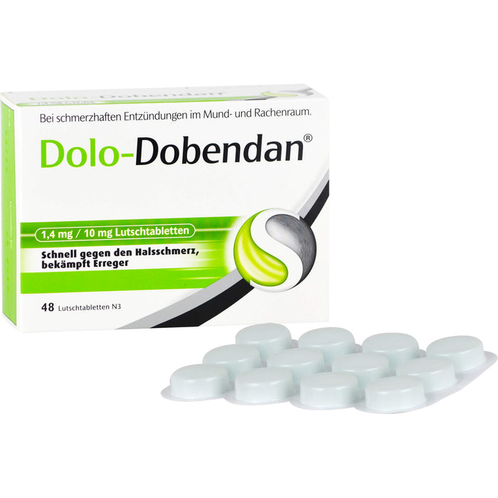 DOLO-DOBENDAN Lutschtabletten bei starken Halsschmerzen mit betäubender Wirkung, 48 St. Tabletten