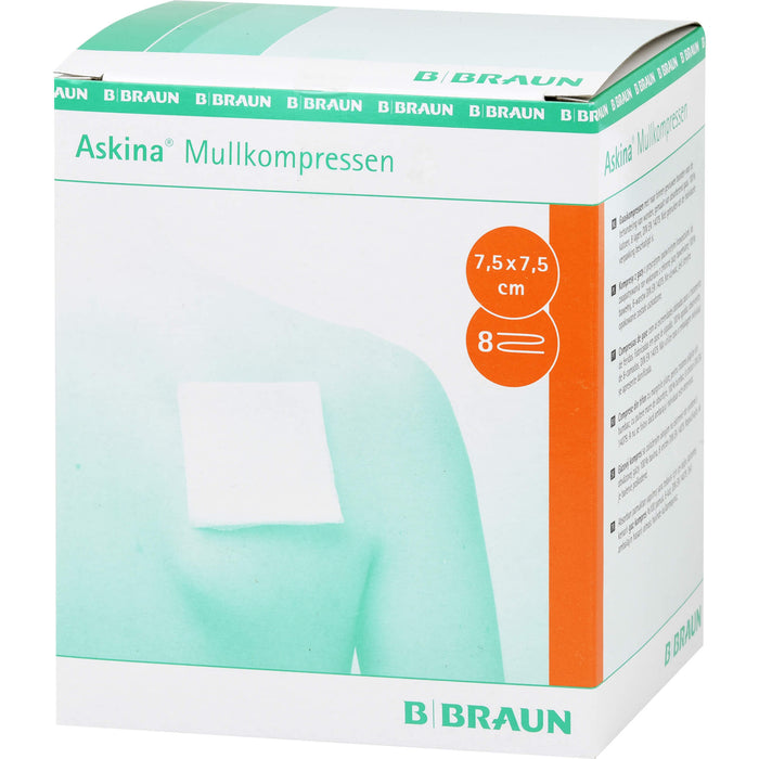 ASKINA MULLKOMPRESSEN 7,5X7,5CM steril, 25X2 St KOM