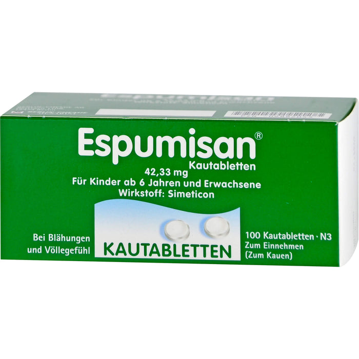 Espumisan Kautabletten bei Blähungen und Völlegefühl, 100 pcs. Tablets