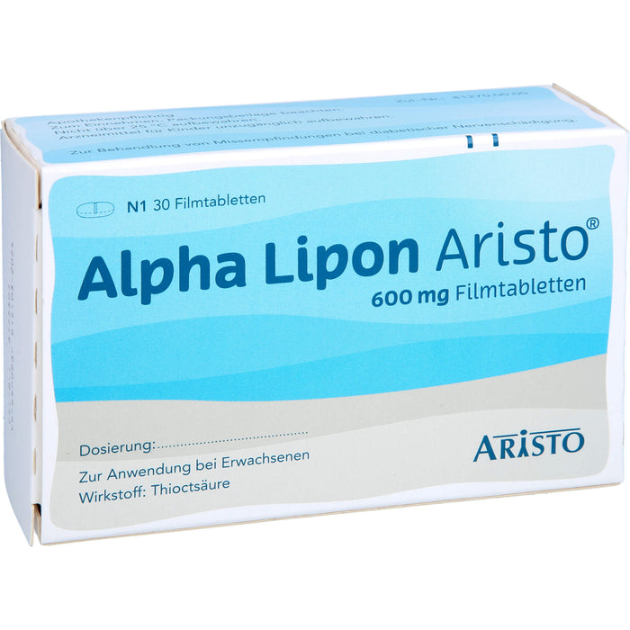 Aristo Alpha Lipon 600 mg Filmtabletten bei Missempfindungen bei Polyneuropathie, 30 pcs. Tablets