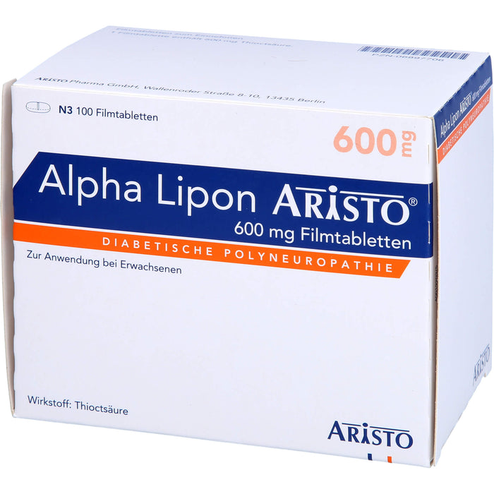 Alpha Lipon Aristo 600 mg Filmtabletten, 100 St. Tabletten