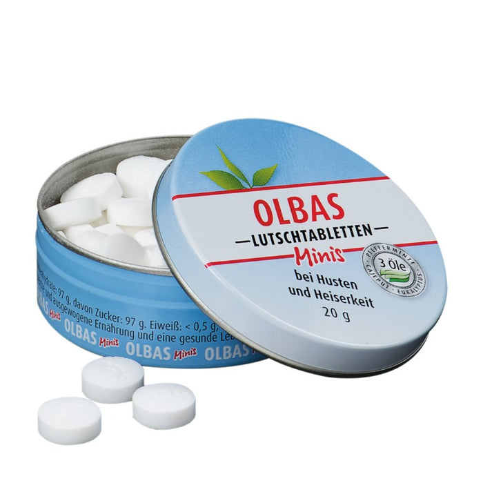 OLBAS Minis Lutschtabletten zuckerfrei bei Husten und Heiserkeit, 20 g Tablets