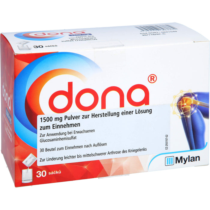 DONA 1500 mg Eurim Pulver zur Linderung leichter bis mittelschwerer Arthrose des Kniegelenks, 30 St. Beutel