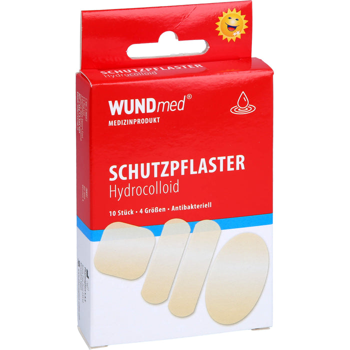 WUNDmed Wundpflaster Hydrocolloid 4 Größen zur beschleunigten Heilung von wundgescheuerten Hautpartien, 10 pcs. Patch