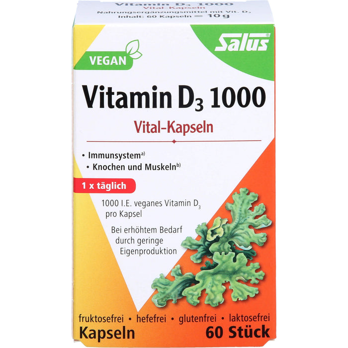 Vitamin D3 1000 vegan Vital-Kapseln Salus, 60 St KAP